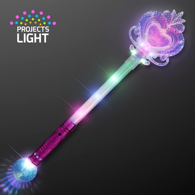 Big Light Up Heart Princess Wand 22.5" - BLANK